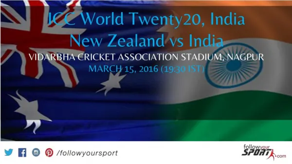 New Zealand vs India Twent Twenty World Cup preview on Follow Your Sport
