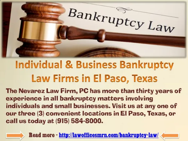 Individual & Business Bankruptcy Law Firms in El Paso, Texas