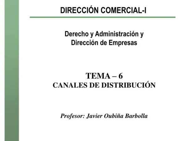 CANALES DE DISTRIBUCIÓN