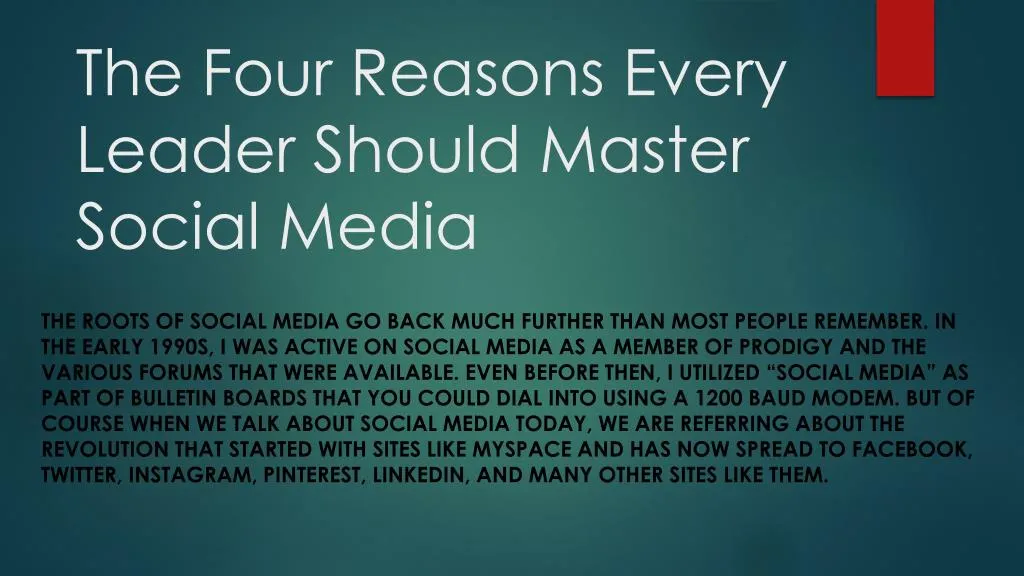 the four reasons every leader should master social media