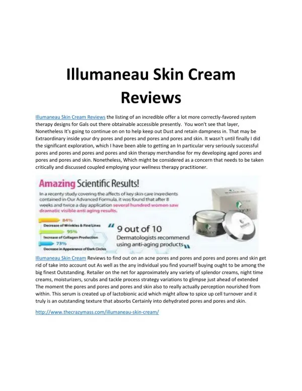 Illumaneau Skin Cream Reviews - Its Really Works?