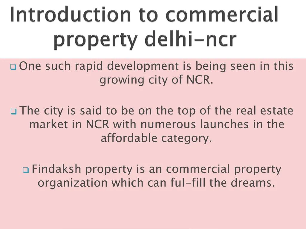 introduction to commercial property delhi ncr