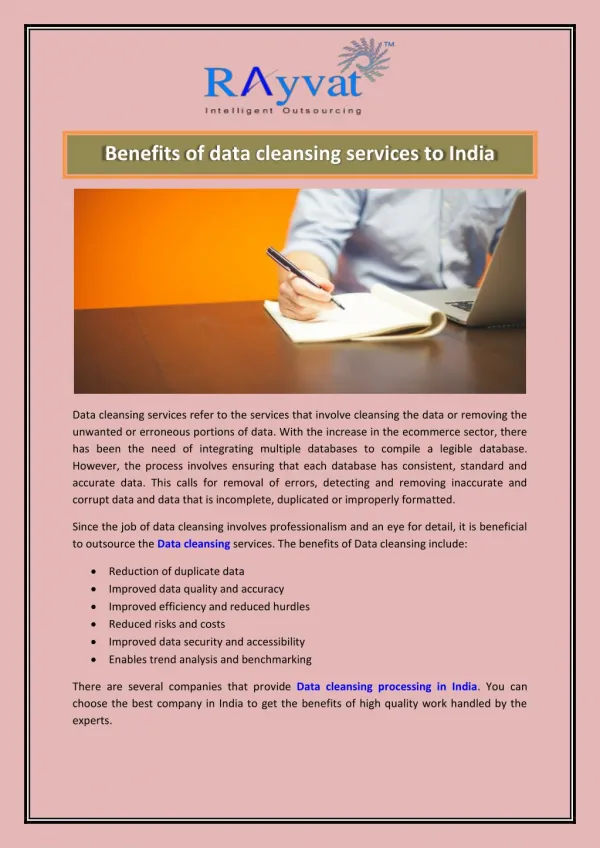 Data cleansing services to India
