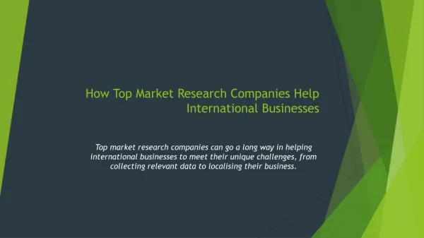 How Top Market Research Companies Help International Businesses