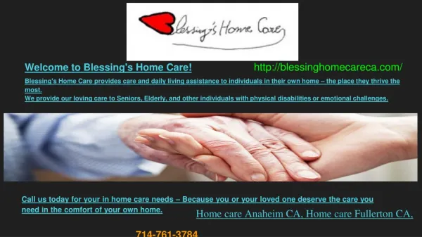 Senior Home Care, Meal preparation for seniors and Senior Care giving Anaheim and Fullerton CA
