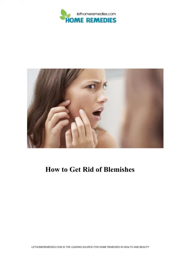 Home Remedies for Blemish