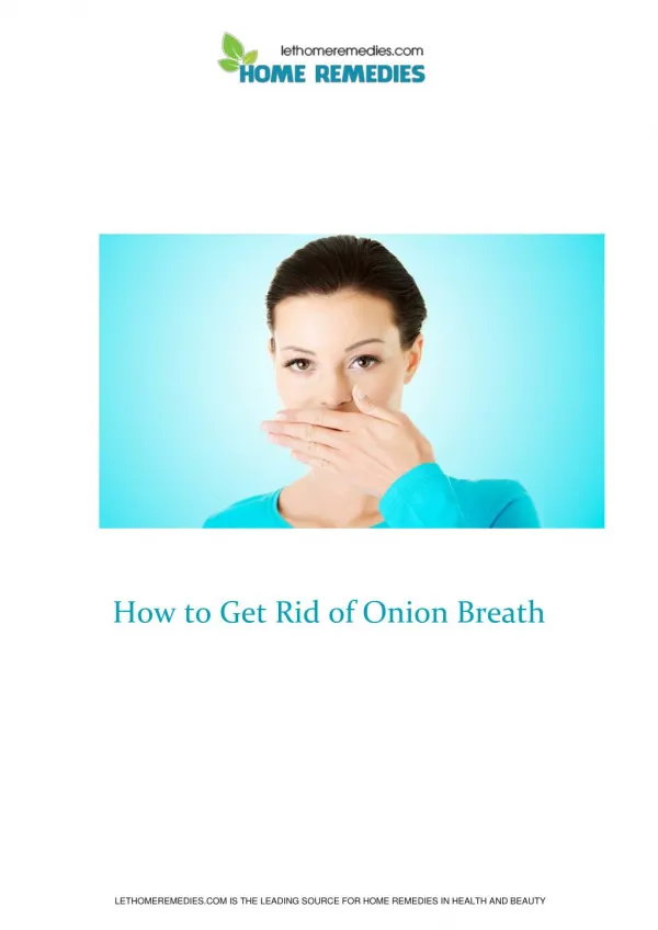 How to Get Rid of Onion Breath