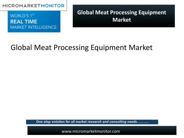 Stunning growth of Meat Processing Equipment Market