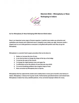 Shape Up Your Nose With Rhinoplasty in Indore - slide 1