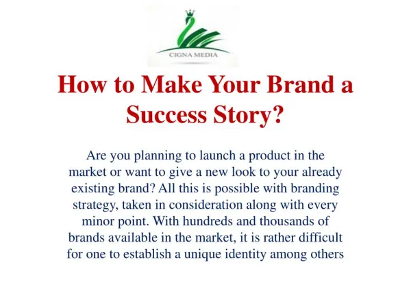 How to Make Your Brand a Success Story?