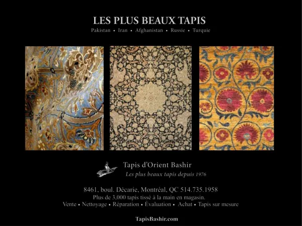 Tapis d'Orient Bashir - les plus beaux tapis à Montréal