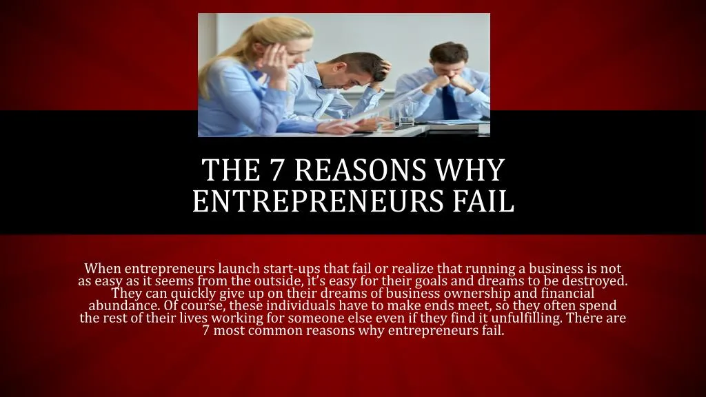 the 7 reasons why entrepreneurs fail
