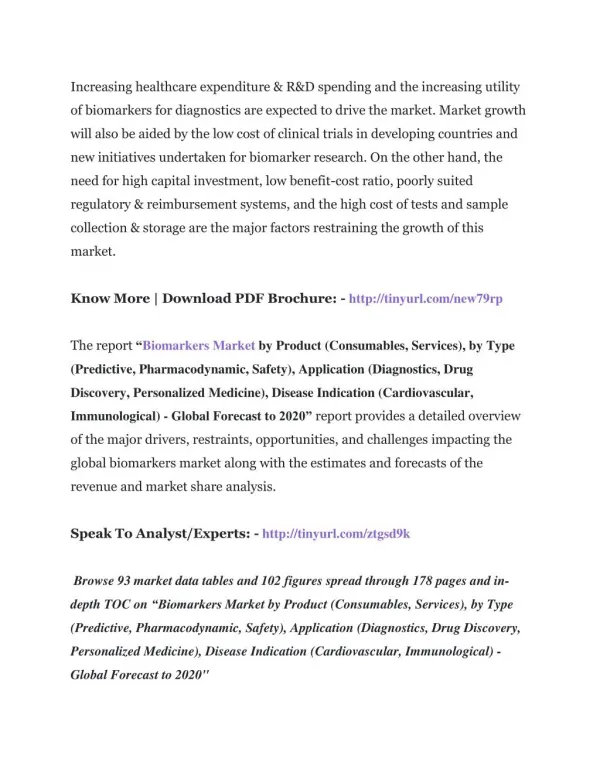 Biomarkers Market