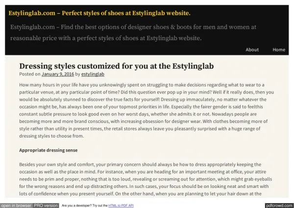 Dressing styles customized for you at the Estylinglab