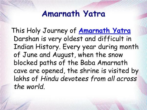 Affordable Cost for Amarnath Yatra Packages 2016