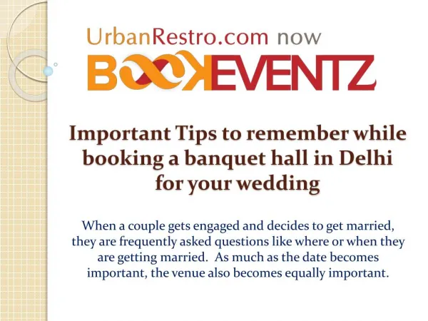 Important Tips to remember while booking a banquet hall in Delhi for your wedding