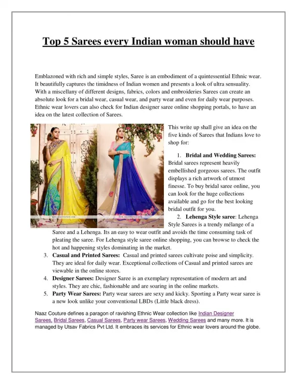 Indian Sarees Online Shopping - Women Designer Sari Online Shopping