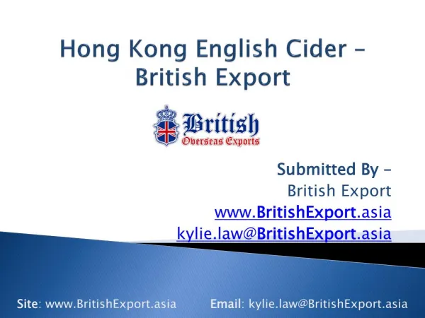 Hong Kong English Cider – British Export
