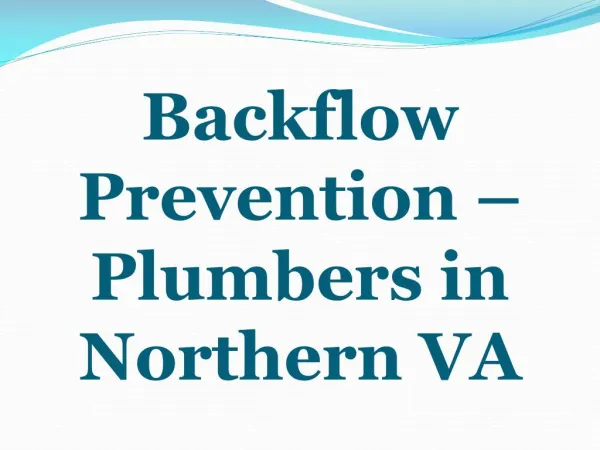 Backflow Prevention – Plumbers in Northern VA