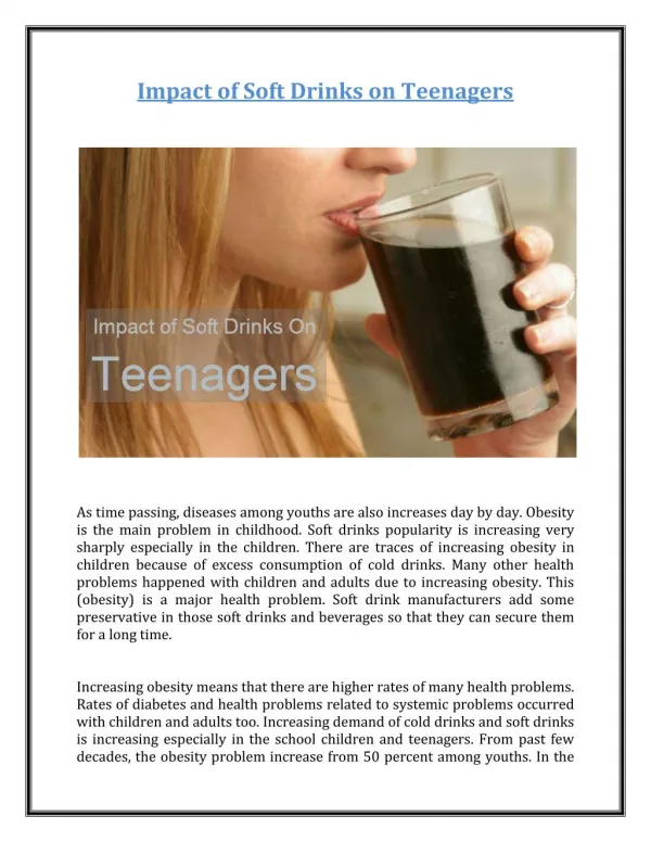 Impact of Soft Drinks on Teenagers