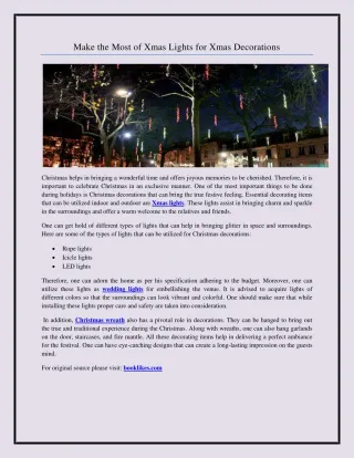 Make the Most of Xmas Lights for Xmas Decorations - slide 1
