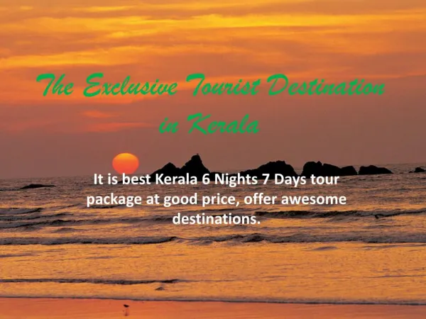 Fabulous Kerala 6 Nights 7 Days - My Holiday Trip