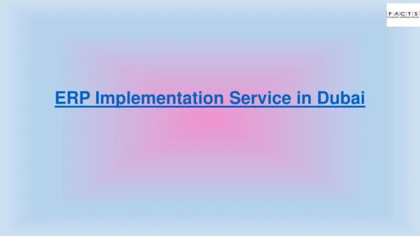 ERP Implementation Service in Dubai
