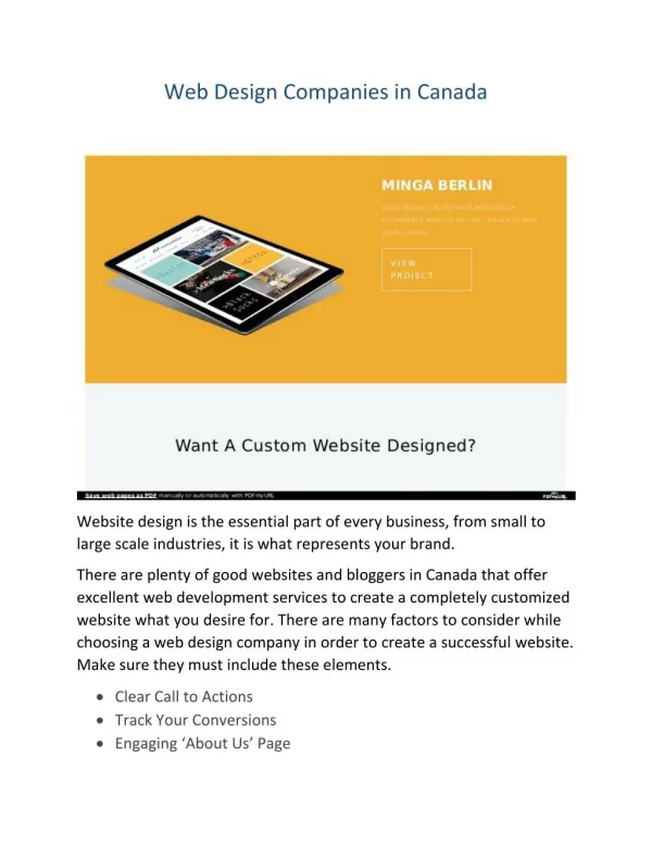 Web Design Companies in Canada