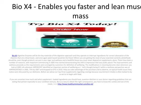 Bio X4 - Faster quick muscle formation