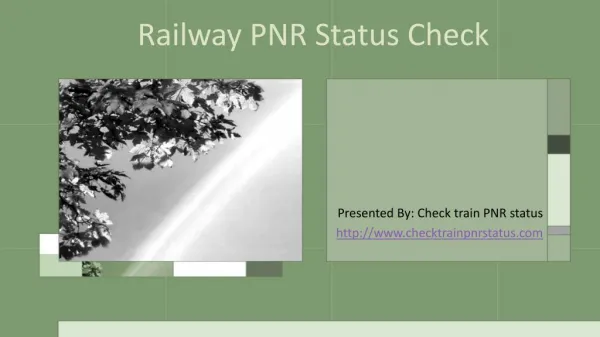 IRCTC PNR status check online