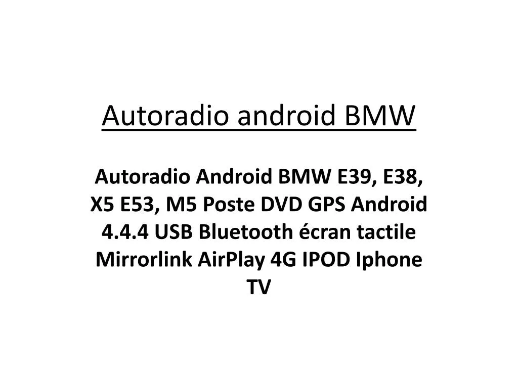 autoradio android bmw