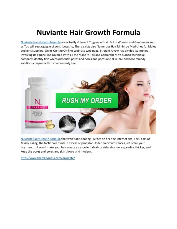 Nuviante Reviews - Take Trial For Longer & Stronger Hair