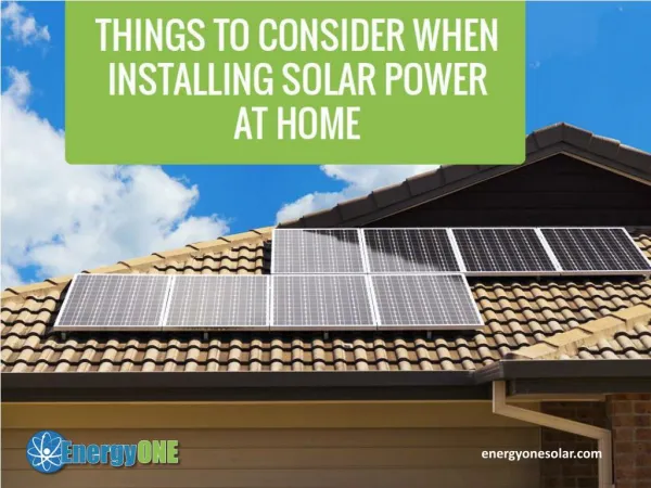 Things to Consider When Installing Solar Panel