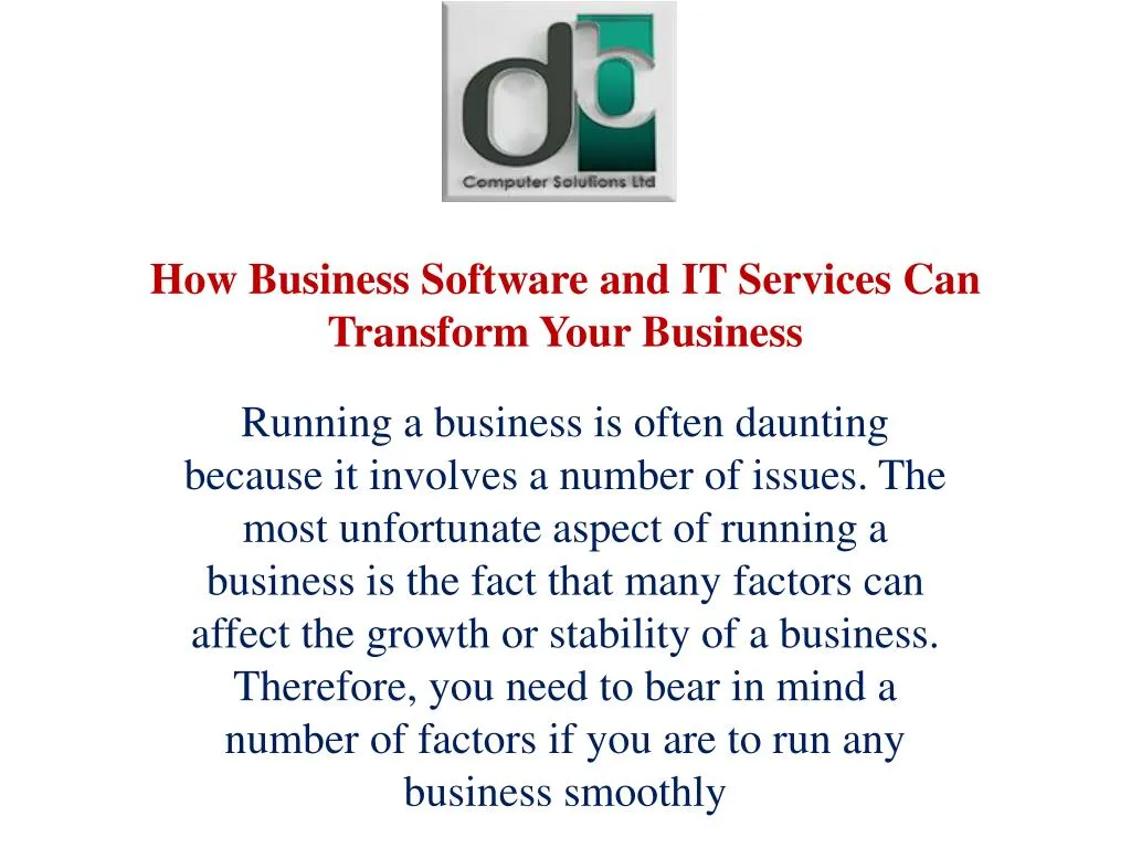 how business software and it services can transform your business