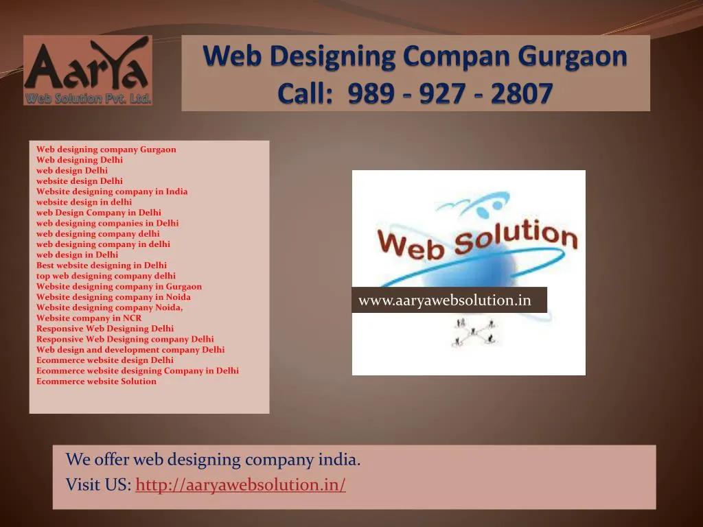web designing compan gurgaon call 989 927 2807