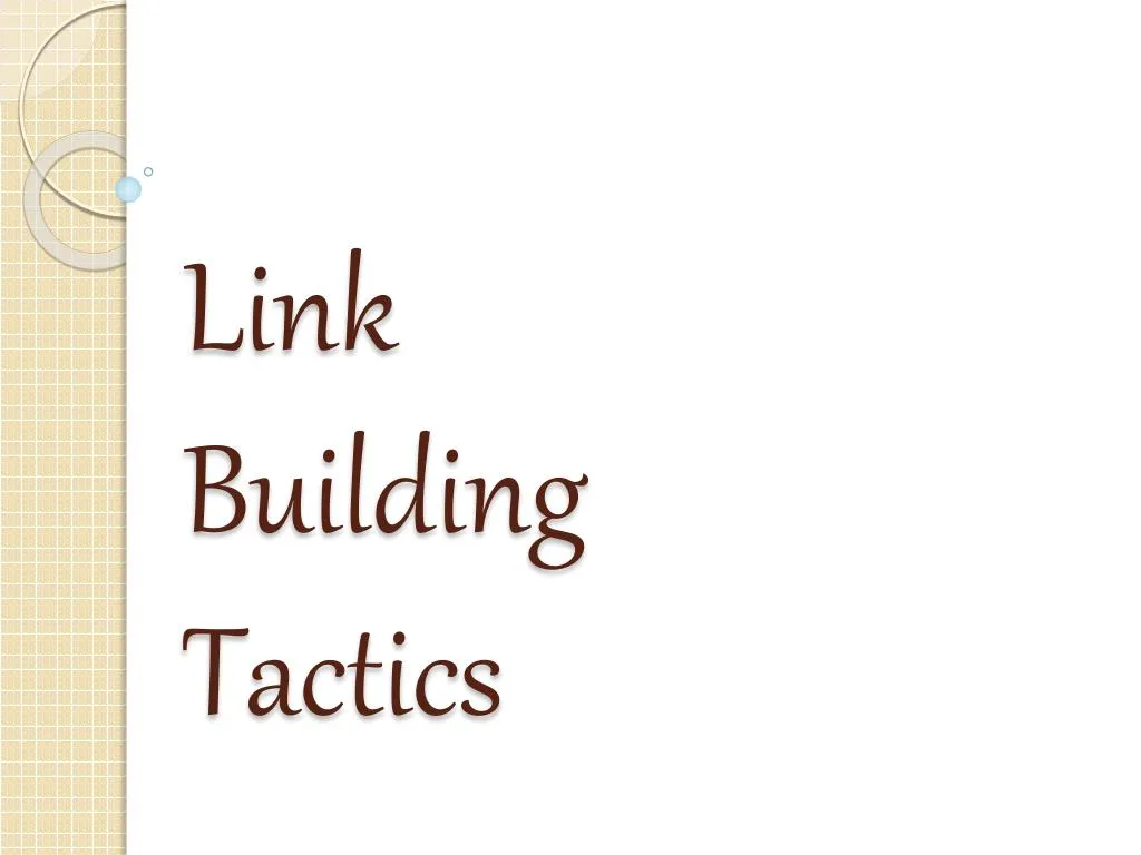 link building tactics