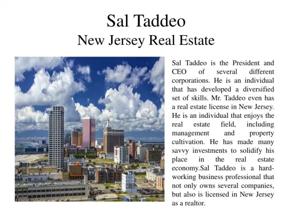 Sal Taddeo - New Jersey Real Estate