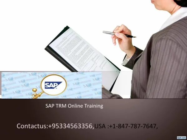 sap trm online training in usa
