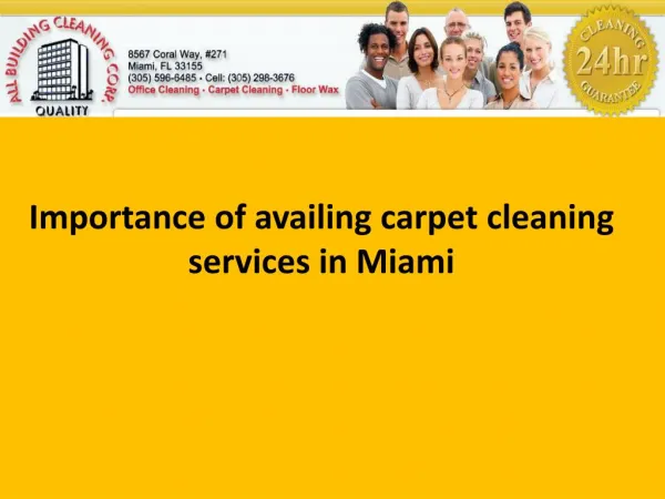 carpet cleaning services in Miami