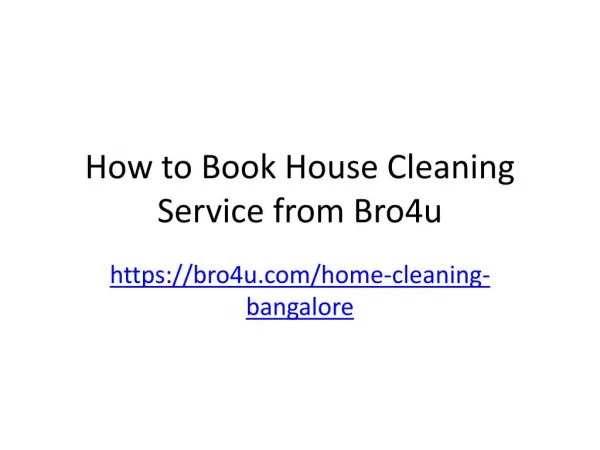House cleaning Service in Bangalore