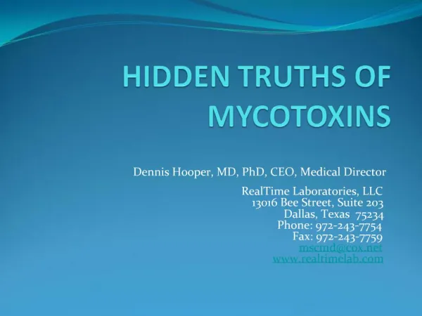 HIDDEN TRUTHS OF MYCOTOXINS