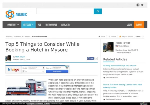 Top 5 Things to Consider While Booking a Hotel in Mysore