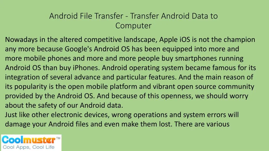 android file transfer transfer android data to computer