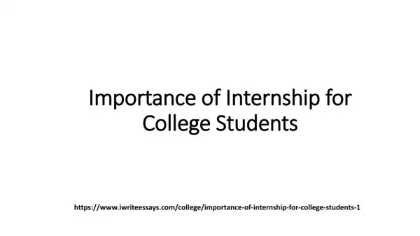 Importance of Internship for College Students