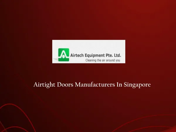 Airtight Doors Suppliers Singapore