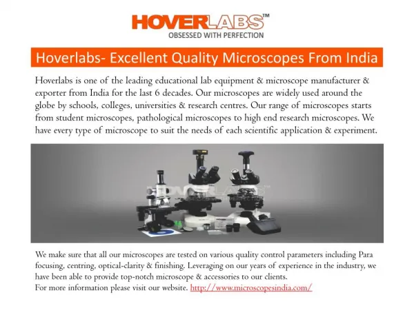 Microscopes Manufactures India