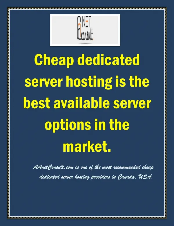 cheap dedicated server hosting