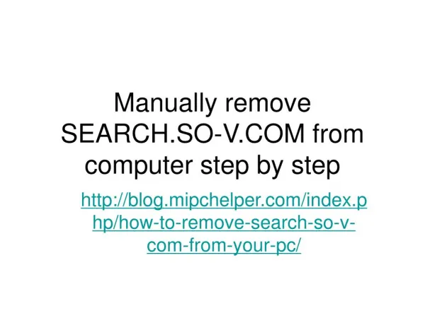 Manually remove SEARCH.SO-V.COM from computer step by step