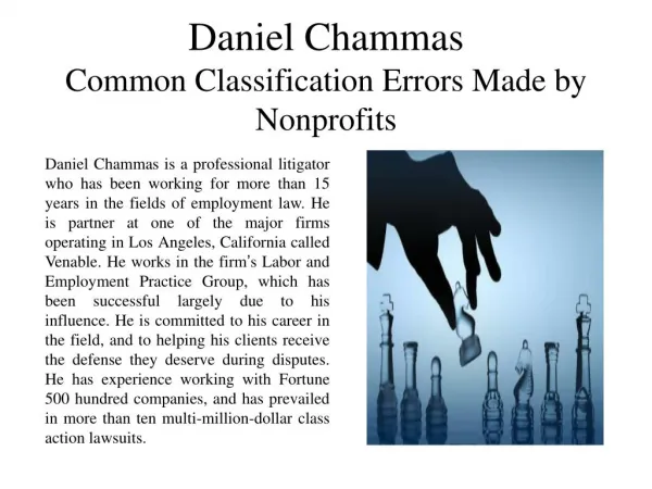 Daniel Chammas Common Classification Errors Made by Nonprofits