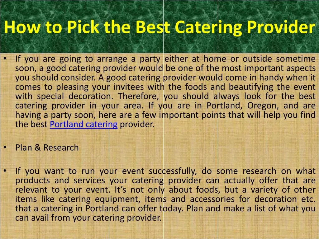 how to pick the best catering provider